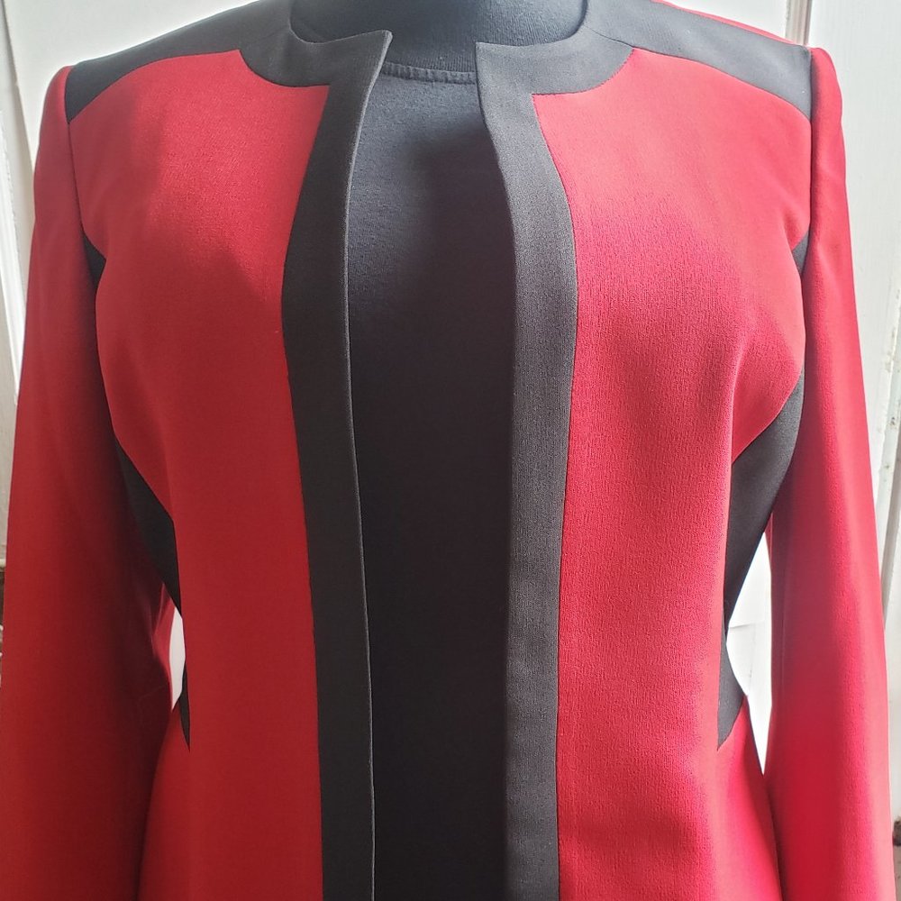Evan Picone Black Label red/black Blazer size 12